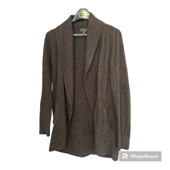 Barefoot‎ Dreams CozyChic Lite SOFT Dark Brown Open Cardigan, Women’s Medium. - Picture 8 of 8